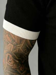 GRDR Men's Striped Crew Neck Knit Short Sleeve - Fashionable Versatile Casual Minimalist T-Shirt - Black - View 6