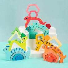 Premium Wooden Dinosaur Assembly Kit - STEM Educational Engineering Toy Suitable For 3-8 Year Old Children - Physics Balance Strategy Game - Birthday And Easter Gift - Multicolor - View 3