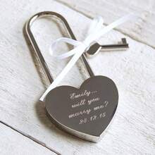 1pc Customized Personalized Engraved Long Lock, Unique Love Lock Gift For Him On Valentine's Day, First Valentine's Gift, Husband's Valentine's Gift, Wedding Lock Gift Box With Key. Customized Travel Lock - Multicolor - View 11