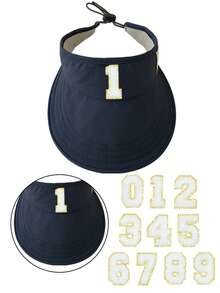 1顶儿童春夏白色0-9数字刺绣遮阳帽，透气，可调节，休闲简约，时尚，适合通勤 - 彩色 - 查看 12