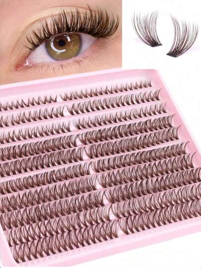 Eyelash Clusters, Eyelash Extensions, Natural Single-Filament Lashes, D-Curl, 120 Pairs Of False Lashes, Thick Single-Filament Lash Clusters, Home-Use Lash Clusters, Lash Clusters, Single-Filament Lashes, Lashes, False Lashes