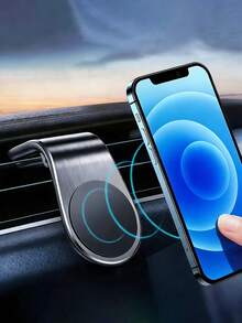 Magnetic Car Air Vent Phone Holder, L-Shaped Design, Suitable For Navigation - Multicolor - View 1