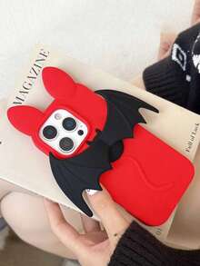 1个红色3D蝙蝠翅膀手机壳 - 蝙蝠翅膀设计，兼容 17 Pro Max/16/15/14/13，防震 - 紅色 - 查看 7