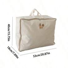 1pc Little Bear Squirrel Quilt Storage Bag Luggage Bag Simple Checkered Quilt Bag - Multicolor - View 7