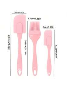 1/3pcs Silicone Baking Spatula And Basting Brush Set, Silicone Butter Cream Scraper Baking Brush Kitchen Cooking Tools, Suitable For New Year, Valentine's Day, Mother's Day, Father's Day, Summer, Graduation, Back To School Gifts - Multicolor - View 3