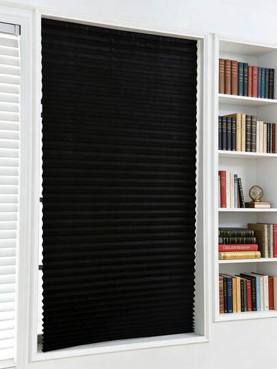 1pc Modern Pleated Blackout Curtain - Suitable For Living Room, Bedroom, Bathroom, Kitchen And Office, Sunshade Curtain - Easy Care, Cordless Design, Hanging, Artistic Home Decor, Living Room Curtain