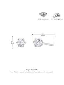925 Silver Super Sparkle Zirconia Studs 4-8mm Optional Valentine Mother's Day Gift Box - Silver - View 13