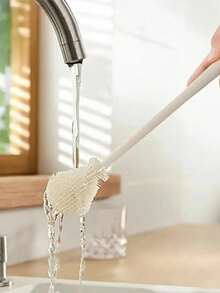 1支360°全方位硅胶清洁刷，带可折叠刷头和长柄，可重复使用，适用于厨房和家庭清洁，无死角，可折叠长柄，多功能清洁刷，厨房清洁刷，厨房用具，理想的厨房和家庭清洁工具 - 白色-1pc - 查看 7