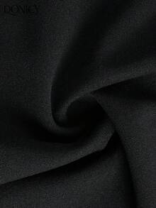 DONICY Women's Sexy Black Strapless Dress, Structured Fabric, Deep V-Neck With Belt And High Slit, Formal Evening Gown With Detachable Invisible Straps - Black - View 3