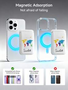 Custom Text Map MagSafe Card Holder Compatible With IPhone 12-17 - Perfect Gift For Travel Lovers Dad Boyfriend - Multicolor - View 5