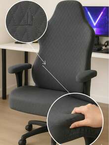Protective Cover For Quilted Gaming Chair. - Black - View 3