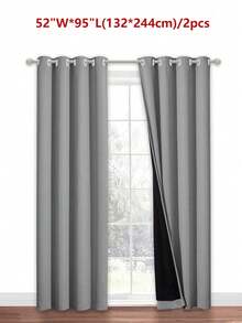 2pcs Blackout Curtains, 100% Waterproof, Thermal Insulated, UV Blocking, Suitable For Luxury Living Room, Bedroom, Home Decor, Holiday Decor - Dark Grey - View 18