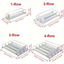 2/4件套饮料分配器，冰箱瓶罐收纳盒，带升级双层隔板和自动按压式汽水分配器，厨房收纳，衣柜收纳，桌面收纳 - 彩色 - 查看 8