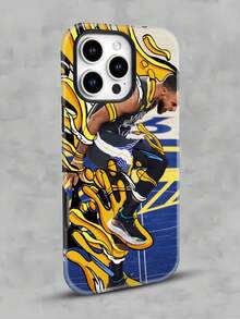 Selected  Basketball Art Print All Inclusive Mixed Color Phone Case, Suitable For IPhone17PRO MAX/17 AIR/15ProMax/16PROMAX/GalaxyS22/S23/S24/S23 Plus/S24 Ultra/S25/A15/A33/A23. A Must-Have For Commuting - Fade Resistant, Flawless, Suitable As A Gift For  Day, Independence Day, Valentine's Day, Or Birthdays Of Family And Friends. - White - View 1