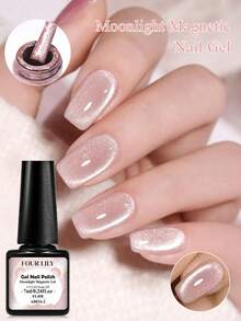 FOUR LILY 7ml 粉色月光磁性凝胶指甲油，可卸除 UV LED 固化持久亮泽凝胶指甲油 - 彩色 - 查看 1