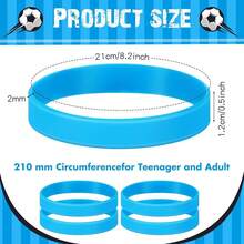 100 Pcs Solid Color Rubber Wristbands Rubber Bracelets Silicone Wristbands Sports Bracelets Bulk Adult Wrist Bands For Event Women Men Party Decorations(Sky Blue) - 天藍 - 查看 3