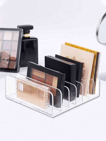 1 قطعة رف تخزين أكريليك شفاف لظلال العيون - خفيف الوزن، رف تخزين للأسطح المكتبية مع درج لمستحضرات التجميل والمستلزمات الحمامية
