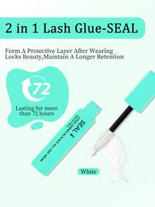 一套二合一防水睫毛胶水，包含粘合液（5ml）和密封液（5ml）、镊子和卸妆液，易于卸除，防水持久，适合DIY睫毛嫁接 - 彩色 - 查看 2