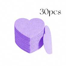 Compressed Cellulose Heart Shape Facial Sponges Natural Cosmetic Spa Sponges Reusable For Facial Cleansing Exfoliating - Coral Pink - View 38