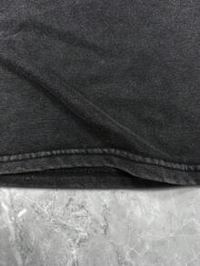 Bộ đồ nữ tay ngắn và quần short in họa tiết dừa bạc màu cổ điển - Trang phục 2 mảnh phong cách bụi bặm mùa hè, dễ mặc hàng ngày, vẻ ngoài retro thoải mái màu đen. - màu đen - Xem 3