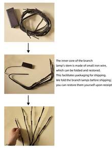 1pc 24-LED White Birch Tree Shaped Decorative Tree, Home Decor, Suitable For Indoor, Tabletop, Centerpiece, Fireplace Mantel, Party, Dining Table Decor, Gift [No Battery Included] - Warm White - View 11