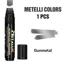 22 Colors (1.5cm/0.59in) Acrylic Paint Markers - 10 Vibrant Colors & 12 Metallic Colors (12 Metallic Shades Available Individually) | High Coverage, Large Ink Capacity & Layering Function, Suitable For Bold Graffiti And Art Creation - Multicolor - View 21