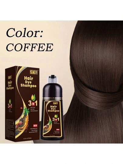 Champú 3 en 1 para hombre y mujer, tinte para el cabello, color Natural, Morena a base de hierbas, color morado 500ML