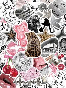 50 piezas Pegatinas plateadas con diseño retro de estilo Y2K, pegatinas creativas y de moda para laptop, teléfono, scrapbook, guitarra, monopatín, compatible con iPad, suministros decorativos para manualidades y papelería - Plateado - Ver 8