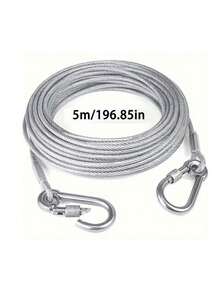 1pc Steel Wire Clothesline, Indoor/Outdoor Wall-Mounted Retractable Clothesline, Adjustable Stainless Steel Rope, Multi-Function Stainless Steel Pet Leash, Reflective And Anti-Rust, Foldable Drying Rope, Suitable For Indoor/Outdoor Laundry, Camping Accessories, 2mm Thick - Multicolor - View 5