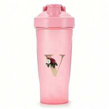 Letter Printing Shaker Protein Bottle Powder Shake Cup Large Capacity Water Bottle Water Cup Mixing Cup Body Building Exercise Mixing Bottle Portable Shakers - Pink - View 12