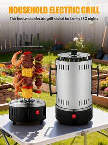 360° Rotating Electric Kebab Grill, Mini Self-Service BBQ Machine With 6 Skewers, Suitable For Grilling Meat, Fish, Home BBQ Parties - View 11