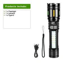 2026年最强LED手电筒，30W大功率战术手电筒，可充电，远射500米，带COB灯珠，适合露营使用。 - 星星 - 查看 12