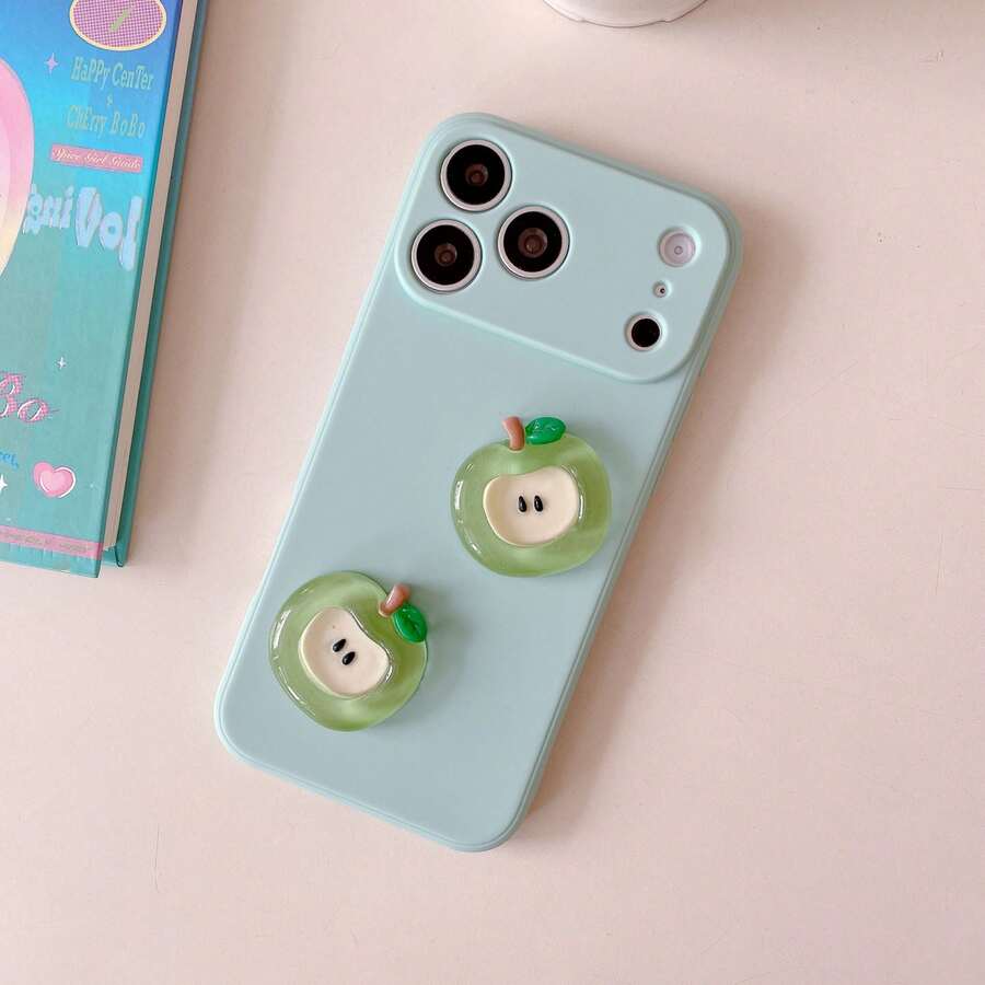 Ốp lưng điện thoại silicon lỏng màu trơn họa tiết Apple, tương thích với Samsung, Apple 11/12/13/14/15/16 Pro Max/17, S22/23/24/S25+ UA04/A05/A14/A15/A24/A25/A34/A54 SA56/A36/A26, thiết kế dễ thương. - màu xanh lá - Xem 1