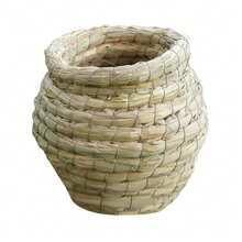Handwoven Straw Bird Nest - Provides Warm And Cozy Shelter For Parrots, Pigeons And Other Birds - Light Grey - View 11