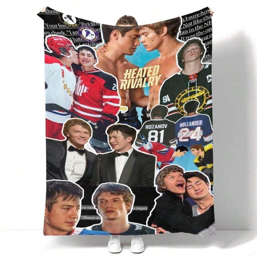 Heated Rivalry Poster Print Blanket, Soft Flannel Throw For Home, Office, Camping, Sofa And Bed, Gifts For Valentine's Day, Saint Patrick's Day - 多色3 - 查看 1