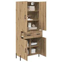 vidaXL Highboard Artisan-Eiche 69,5 X 34 X 180 Cm Holzwerkstoff - Màu vàng - Xem 3