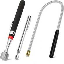 三件套磁性拾取工具套装 - 伸缩式 7-30.5 英寸和 5-25 英寸柔性拾取器，配有高强度磁铁和耐用塑料手柄，适用于汽车维修、在狭小空间拾取螺丝，专业紧凑型机械师工具包 - A - 查看 13