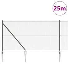vidaXL 25 X 1,4 M (16 X 16 Mm Maschen) Stahl Und PVC Zaunpfosten, Grau - A - View 3