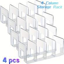 LOVEWE 4-Piece Clear Acrylic Purse & Handbag Organizer - 4-Section Desktop Storage Rack With Shelf Dividers For Neat Book & Bag Organization - 4 cái - Xem 2
