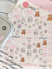 Shockproof 1pc Birthday Sausage Teddy Bear Sticker With Monster Mouth Shape Compatible With IPhone 11 Pro/12 Pro/13 Pro/14 Pro/15 Pro/16 Pro/17 Pro Camera Lens And Phone Case Can Be Gift For Friends And Family Birthday Gift Party - Multicolor - View 7