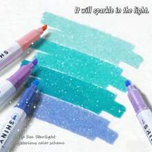 12pcs Shiny Pen,Sparkle Under The Light. - Chisel Tip - View 5