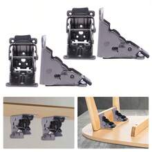 SENDERPICK 4 Pcs Folding Brakcet 0°-90° Table Foldable Hinge Self Lock Extension Support For Table Workbench Sleeping Platform - Black - View 1