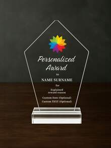 1pc Customized Acrylic Retirement Appreciation Plaque, Can Customize Logo And Text, Suitable As Thank You Gift For Boss, Manager, Teacher, Colleague, Appreciation Trophy - Multicolor - View 17