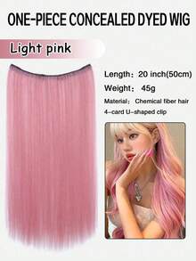 20 Inch 1-Piece 4-Clip Multi-Color Vibrant Bright Long Straight Synthetic Fiber Wig For Music Festival Halloween Party - Multicolor - View 4