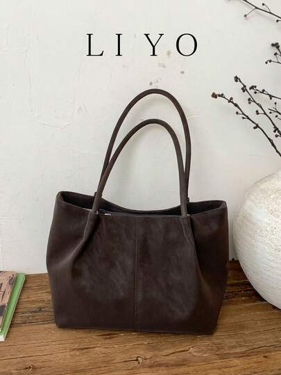 Women's Tote Bag, Fashion Matte Leather Contrast Color Handbag, Minimalist Style Versatile Shoulder Bag, Top Handle Bag