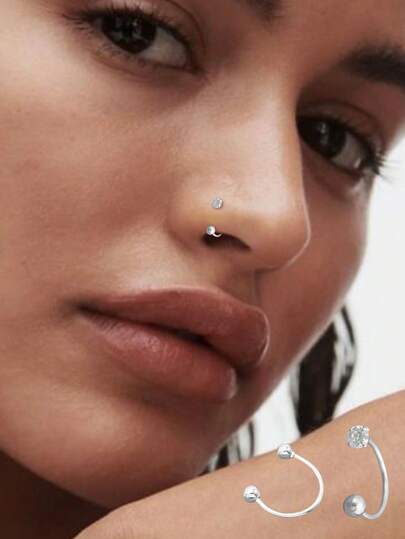 1pc S925 Sterling Silver Simple Versatile Threaded Nose Stud, Exclusive Style For Women, Essential For Parties, Ideal Gift For Girlfriend, Mom And Sister