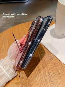 New Rhinestone Mirror, Apple 15 Promax Phone Case, Anti Drop Lens, All Inclusive, Apple 13/12/11, Simple And Fashionable, Popular , 17 Promax, Male And Female, Niche, Goddess Pure - Silver - View 3