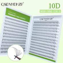 500 piezas de extensiones de pestañas premontadas, 3D/6D/9D/10D/20D/30D, longitud mixta de 8-15mm, rizo D, puntas afiladas, extensiones de pestañas esponjosas premontadas hechas a mano - D - Ver 38