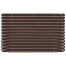 vidaXL Raised Bed Galvanized Steel 114x40x68 Cm Brown - A - View 3
