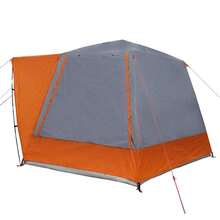 vidaXL Campingzelt Hütte Grau Und Orange 420 X 420 X 227 Cm Polyester - A - View 5